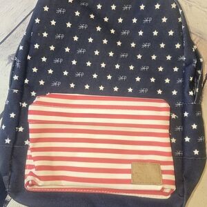 Forever Young Patriotic Mini Backpack | Red White Blue Canvas FP Arrow Logo